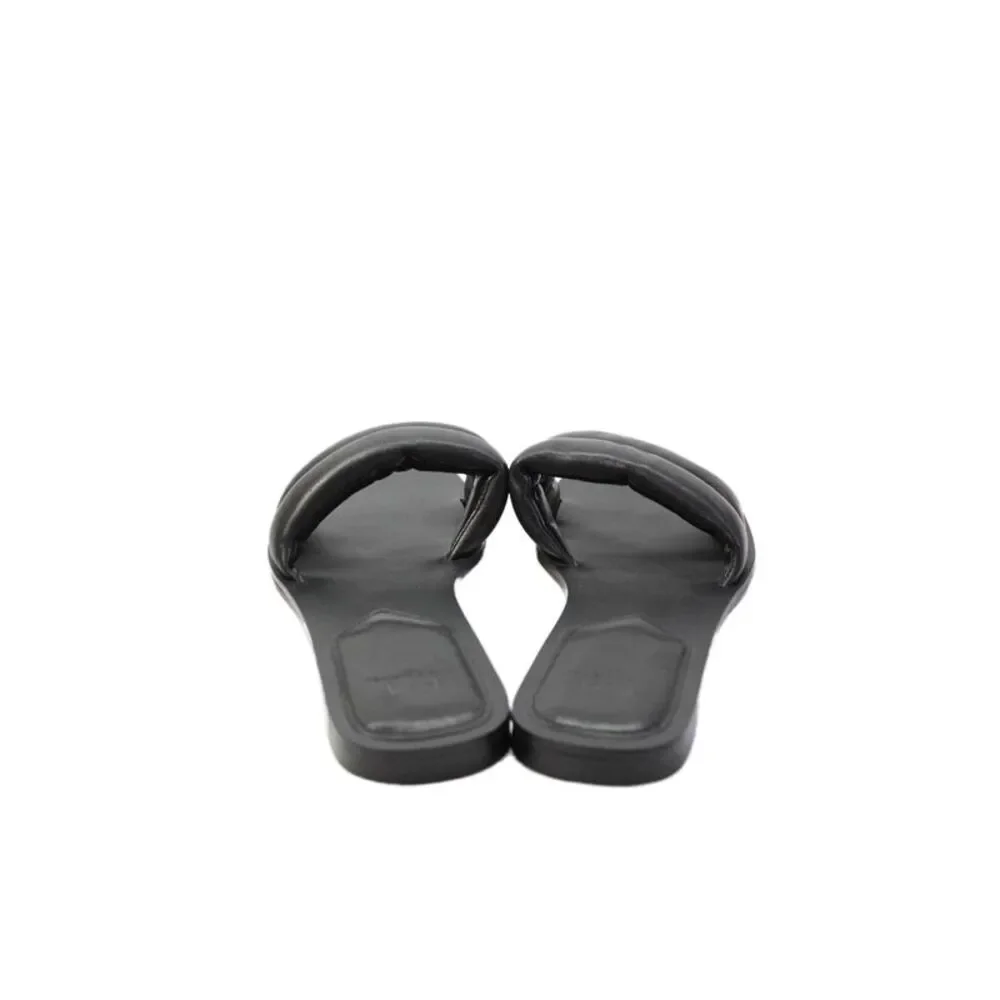 Marc Fisher Women's Square Toe Leather Slide Sandals Black Size 10 - Picture 3 of 5